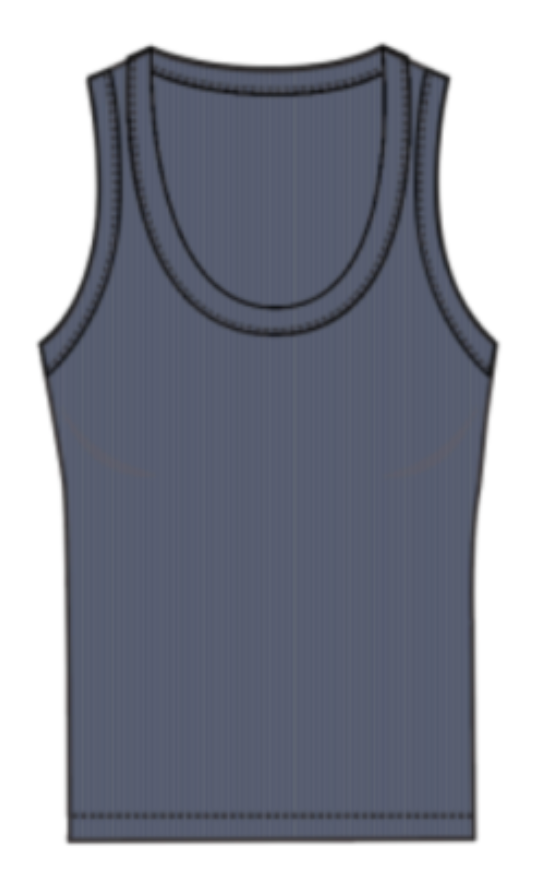 Lexi Rib Scoop Tank | Vintage Indigo