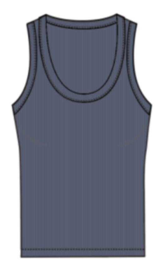 Lexi Rib Scoop Tank | Vintage Indigo