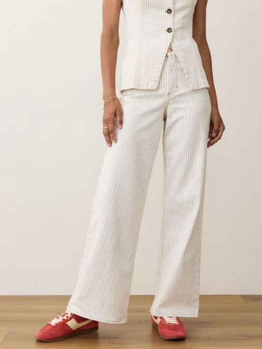Charlie Wideleg Pant | Ticking Stripe