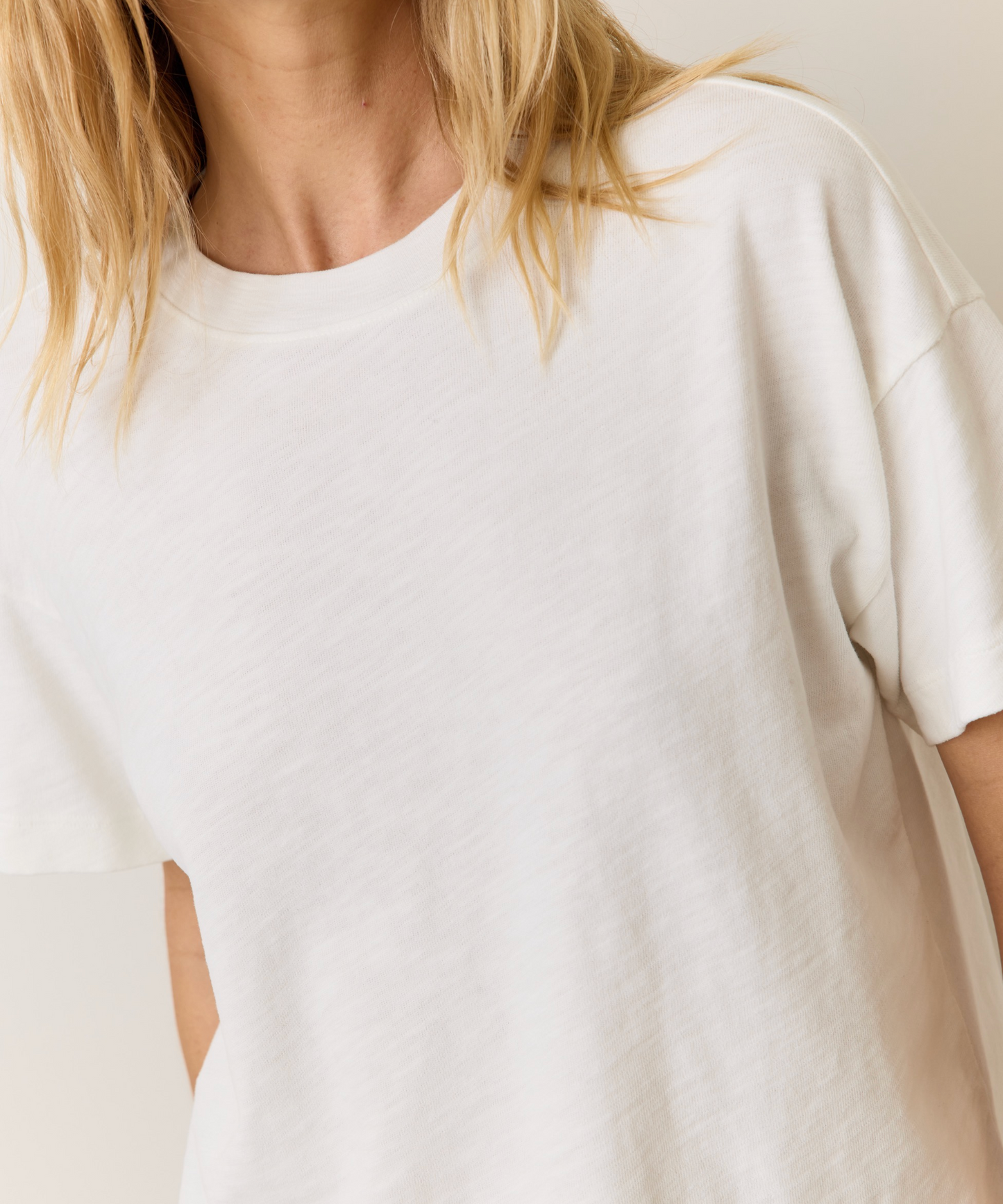 Vintage Slub Crop Tee | Bright White