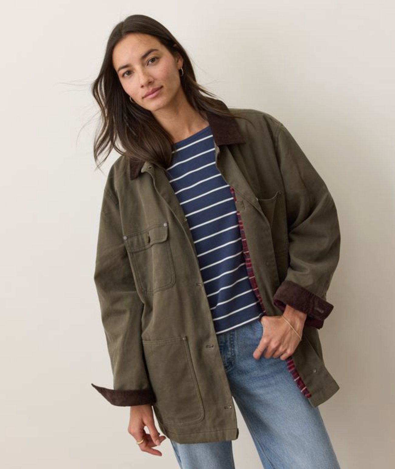 Riley Waxed Barn Jacket | Olive