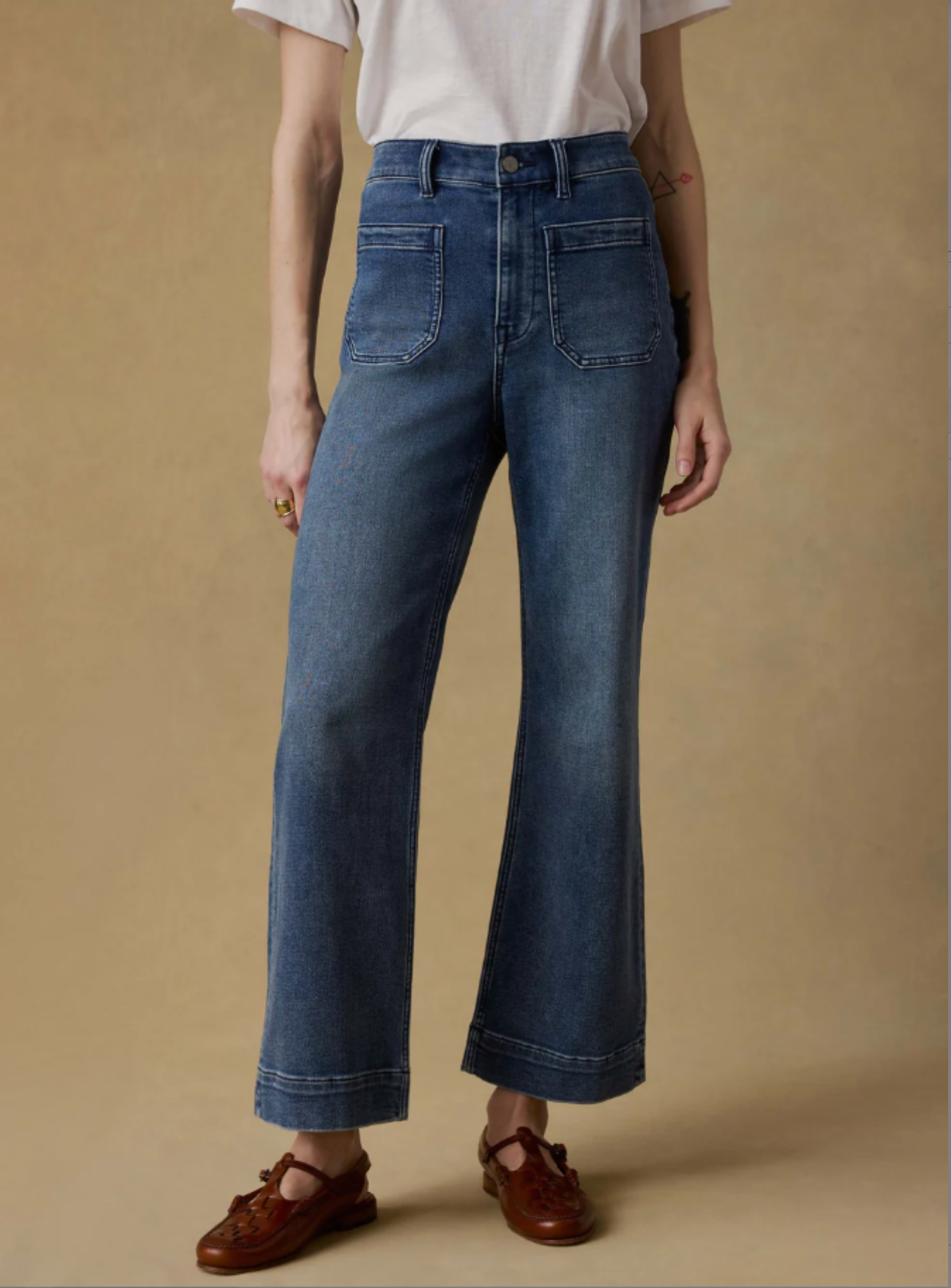 Stretch Terry patch Pocket Ankle Pant | Riverton