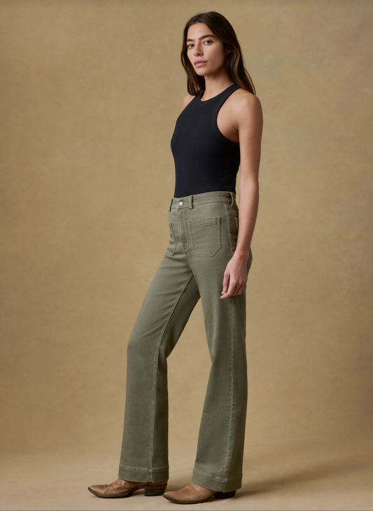 Stretch Terry Patch Pocket Pant | Island Olive