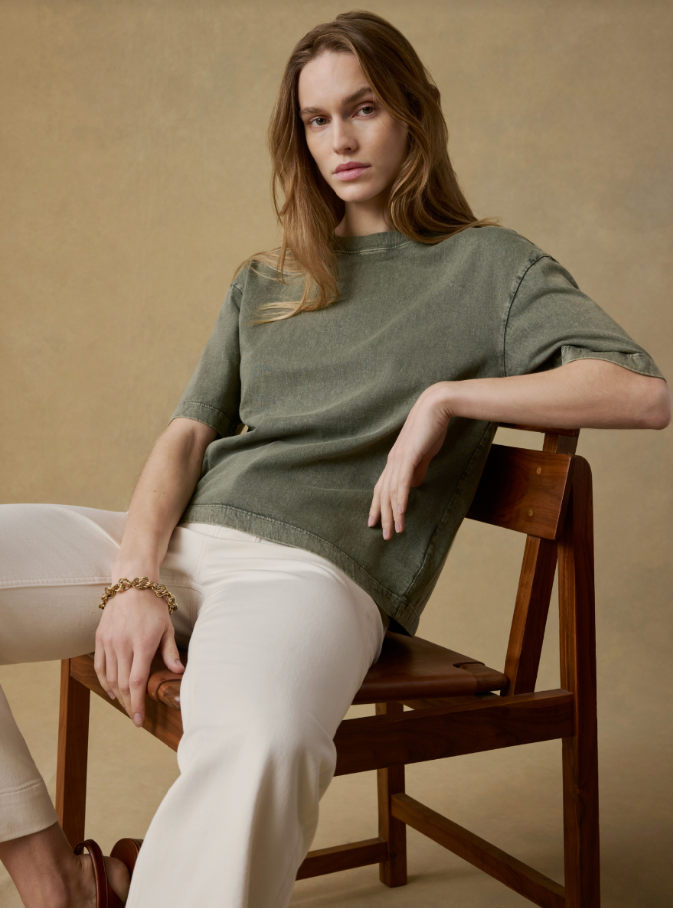 Recycled Cotton Vintage Tee | Island Olive