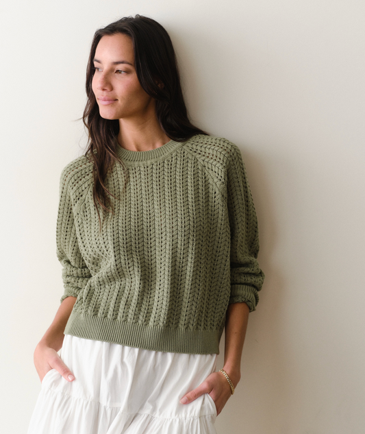 MIna Pointelle Sweater | Sage