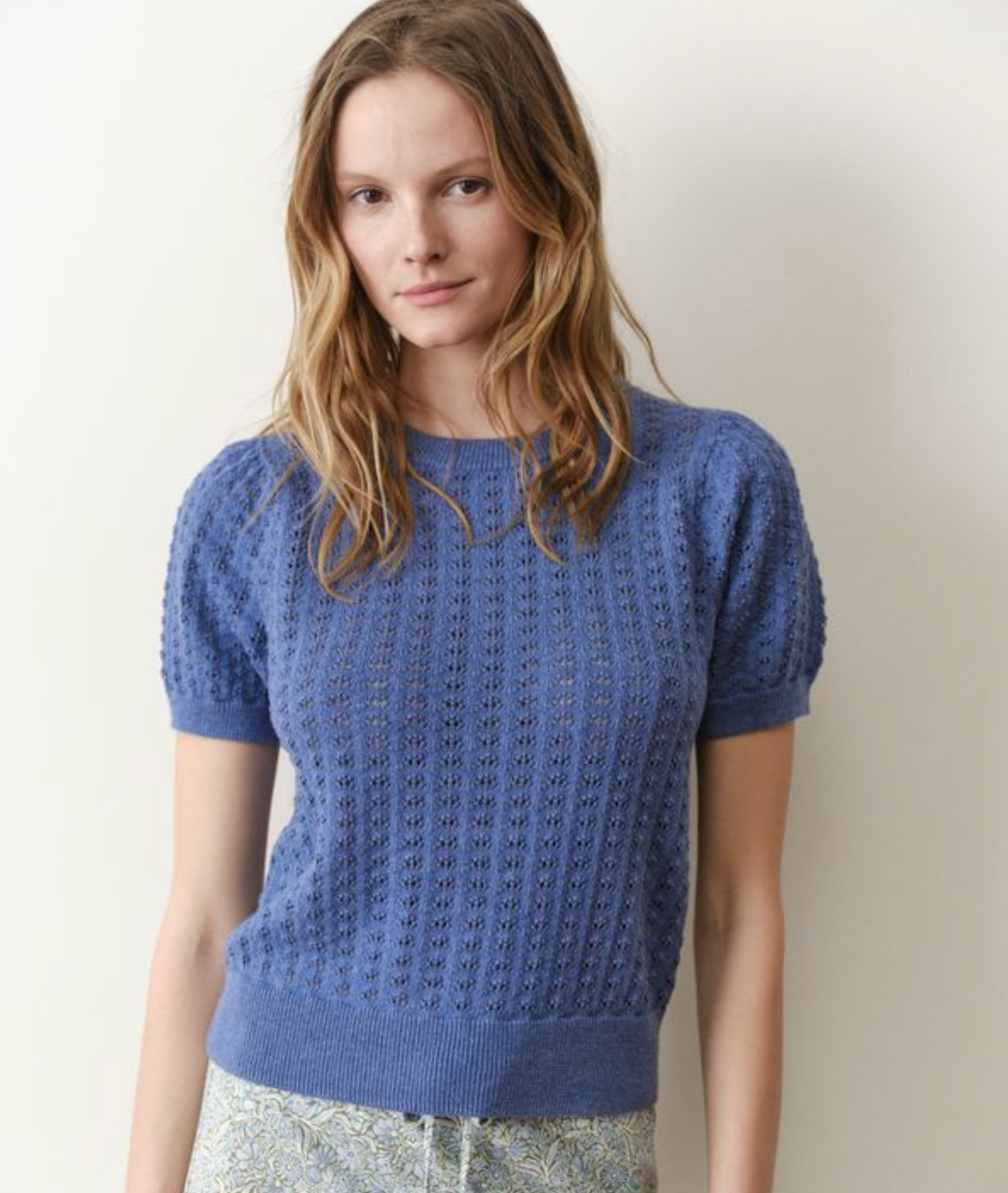 Ellie Puff Sleeve Sweater | Bluebell