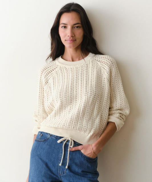 MIna Pointelle Sweater | Cream