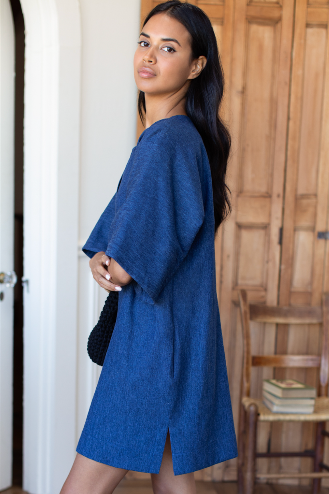 Structured Dress - Hemp Indigo