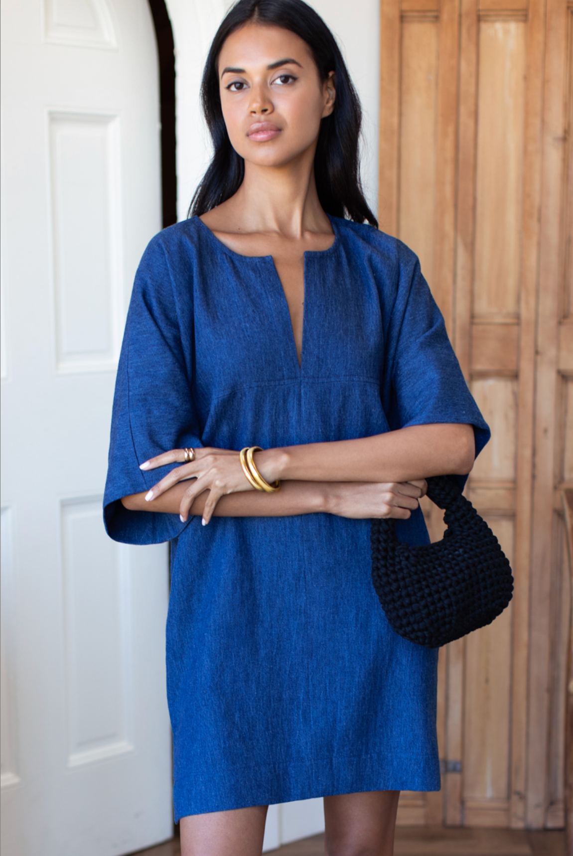 Structured Dress - Hemp Indigo