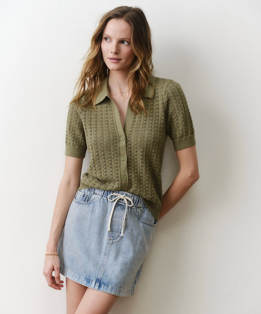 Piper Knit Resort Shirt | Sage