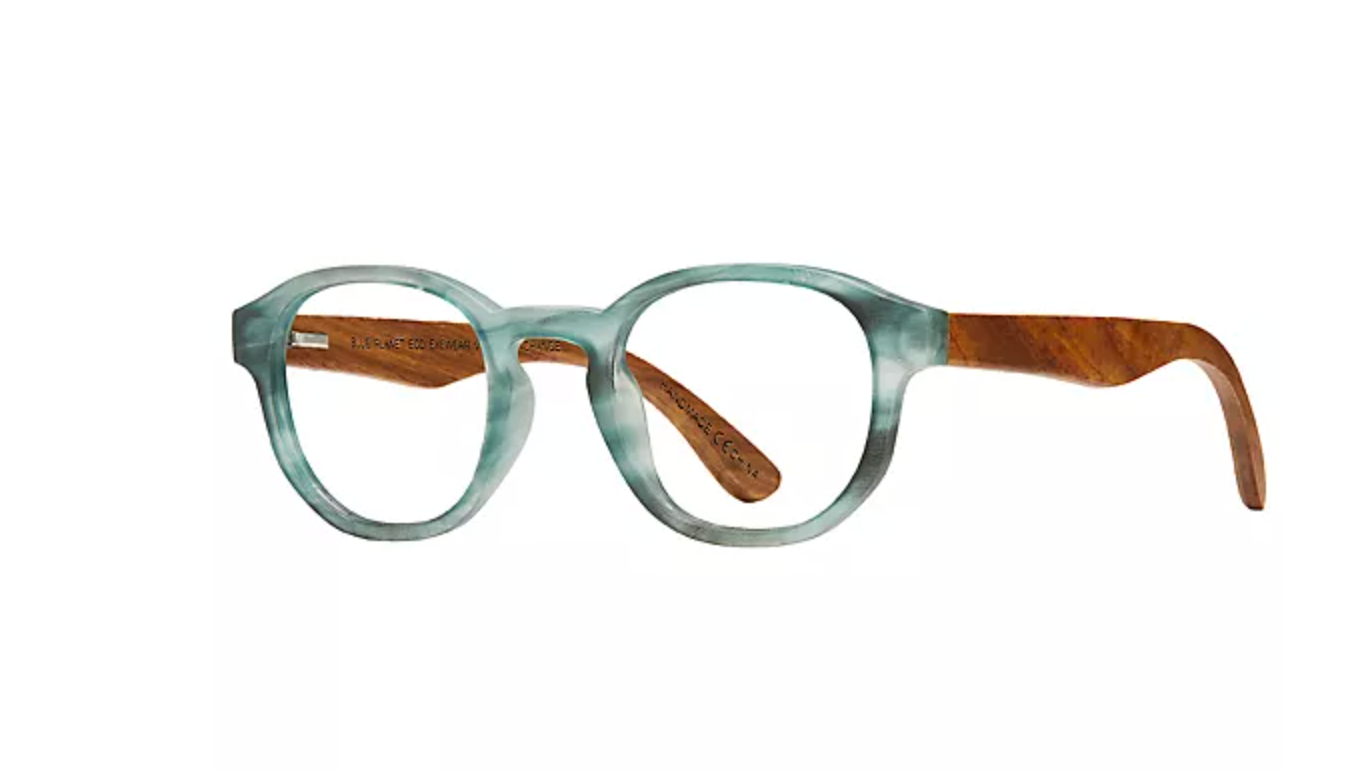 Sunset - Matte Brown Marble / Walnut Wood +Blue Light Lens