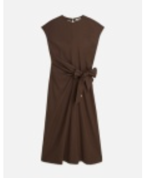 Relaxed Linen Blend Ankle Length Tie Dress