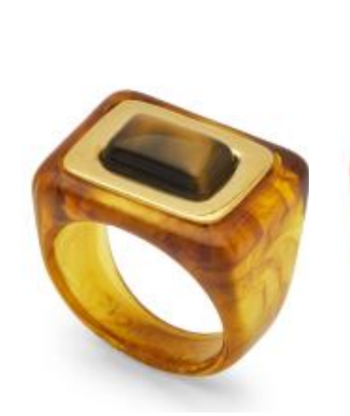 Tortoise Shell Resin Ring | Tiger Eye (LJ-TSTE)