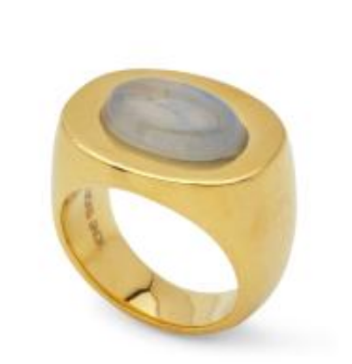 GOLD RING | SKY BLUE QUARTZ