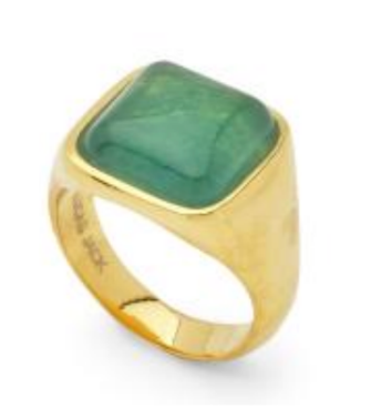 GOLD RING |BLUE GREEN QUARTZ