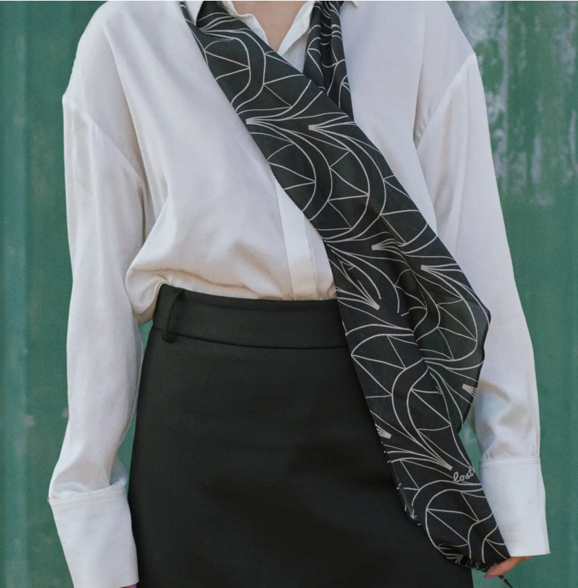 Chrysler Silk Crepe Neck Scarf | Empire Black