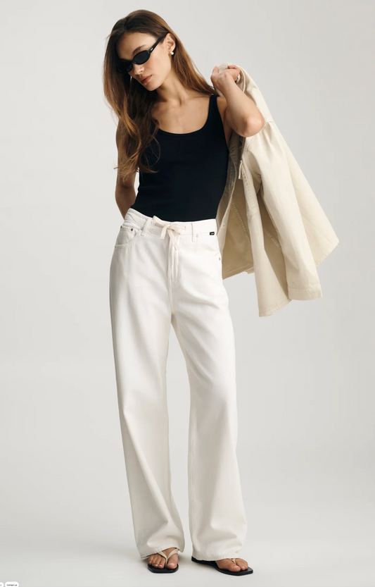 Nella White High Rise Loose Wide Leg