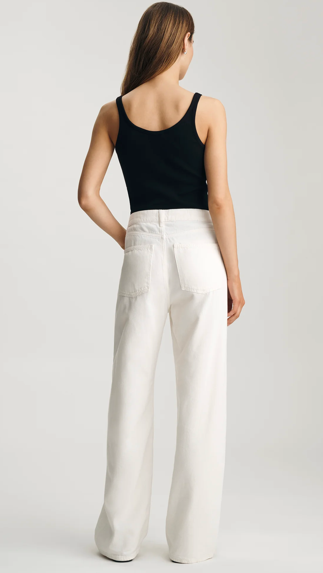 Nella White High Rise Loose Wide Leg