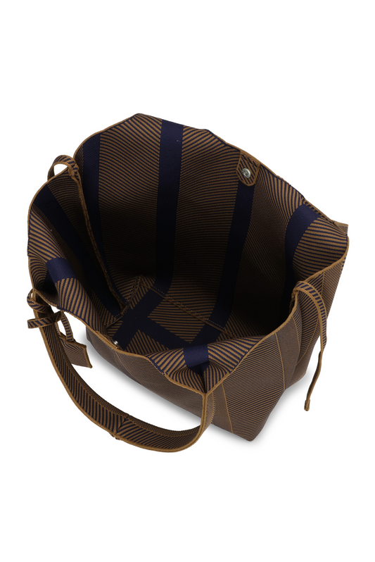 Ilse Jacobsen Knit Tote Bag | Dark Indigo/Buckhorn Brown
