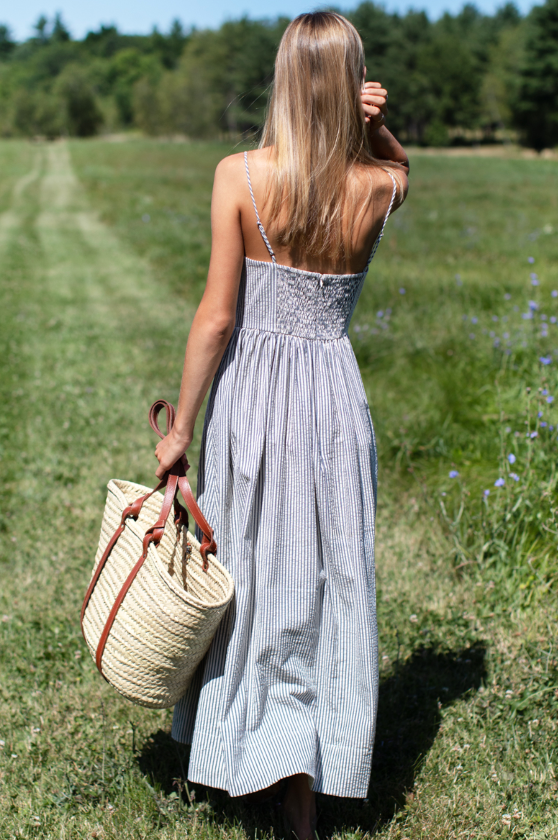 Cotton Day Dress - Newburyport Stripe