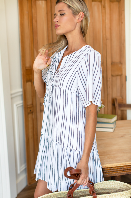 Isla Dress 2 - Textured Stripes