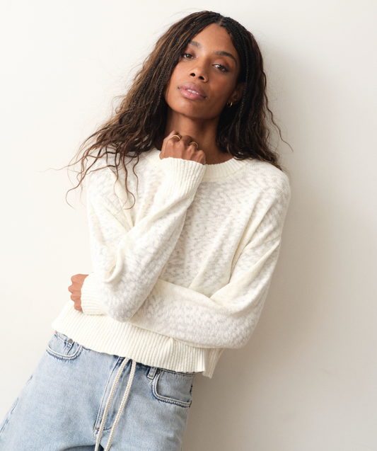 Seabreeze Crewneck Sweater | White