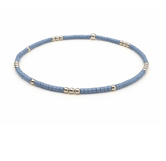 2mm Newport DENIM BLUE + Gold Filled Waterproof Bracelet
