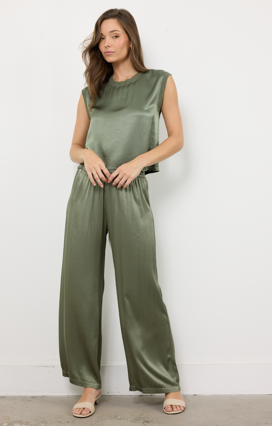 Eve Muscle Satin Tank | Willow