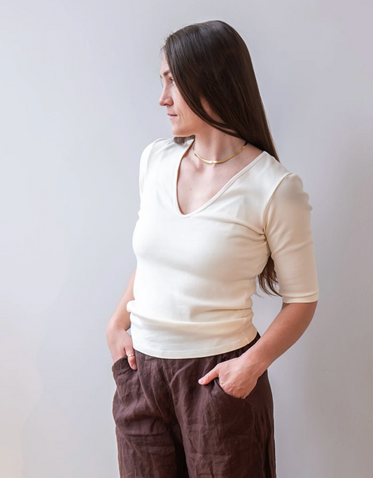 Prairie Underground BB Soft V Tee | Cream