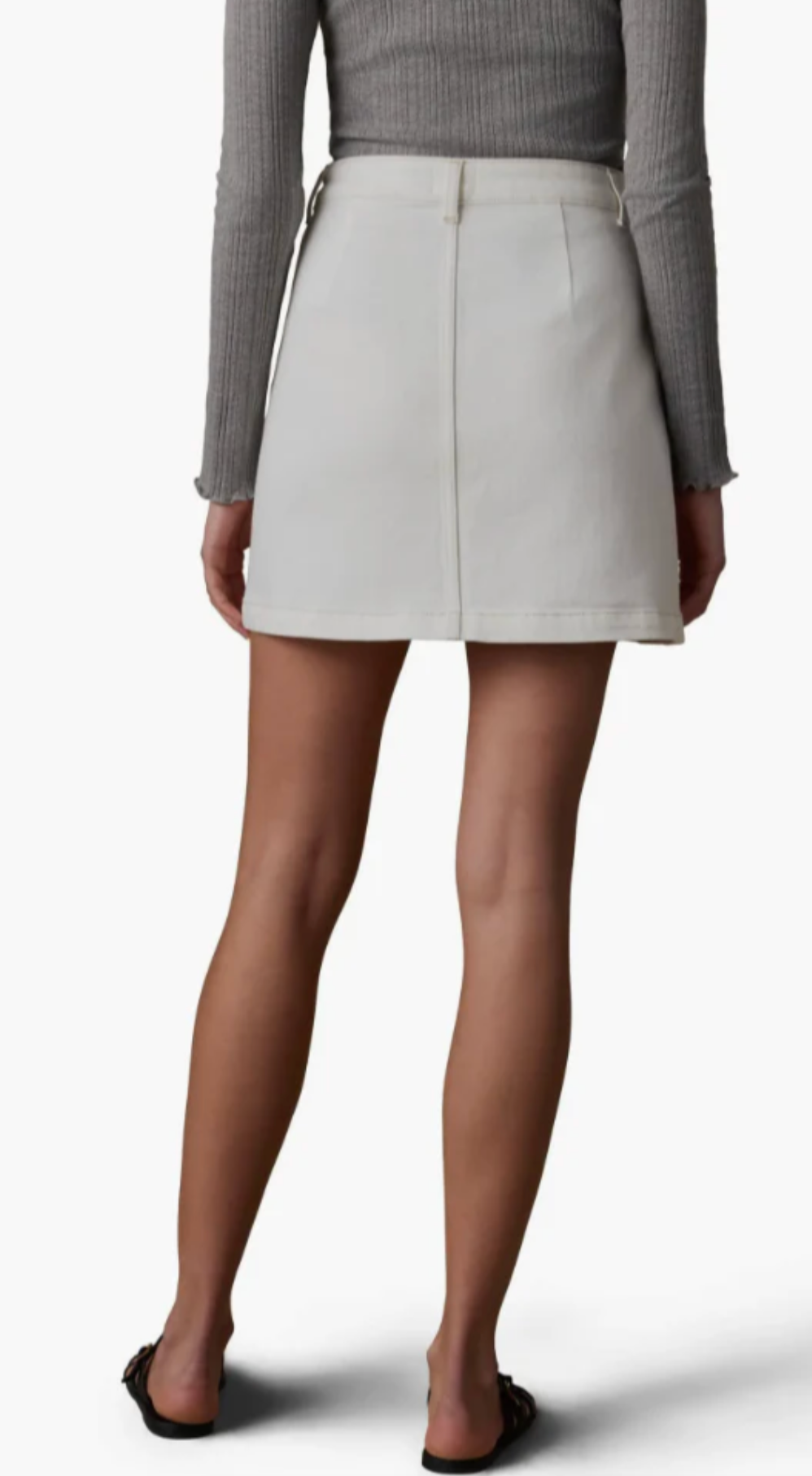 Sun washed Canvas Utility Skirt | Sea Salt