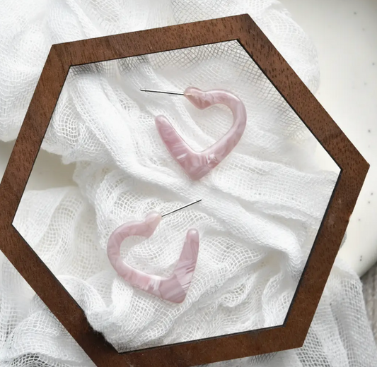 Fenna & Fei Heart Hoop Earring Collection Eco-Friendly Colorful Acetate