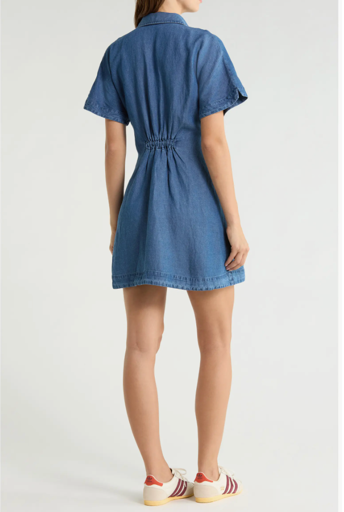 Arden Mini Shirt Dress - Medium Wash