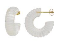 HALF MOON EARRINGS | Clear RIBBED (HMClR)
