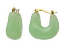 HALF MOON EARRINGS | Aqua RESIN (HM-AQ)