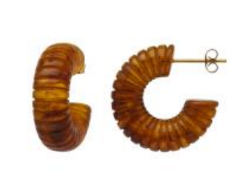 HALF MOON EARRINGS | Tortoise RIBBED (HMTortR)