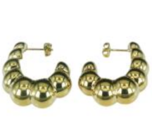HALF MOON EARRINGS | GOLD Bubble (HMGoBub)