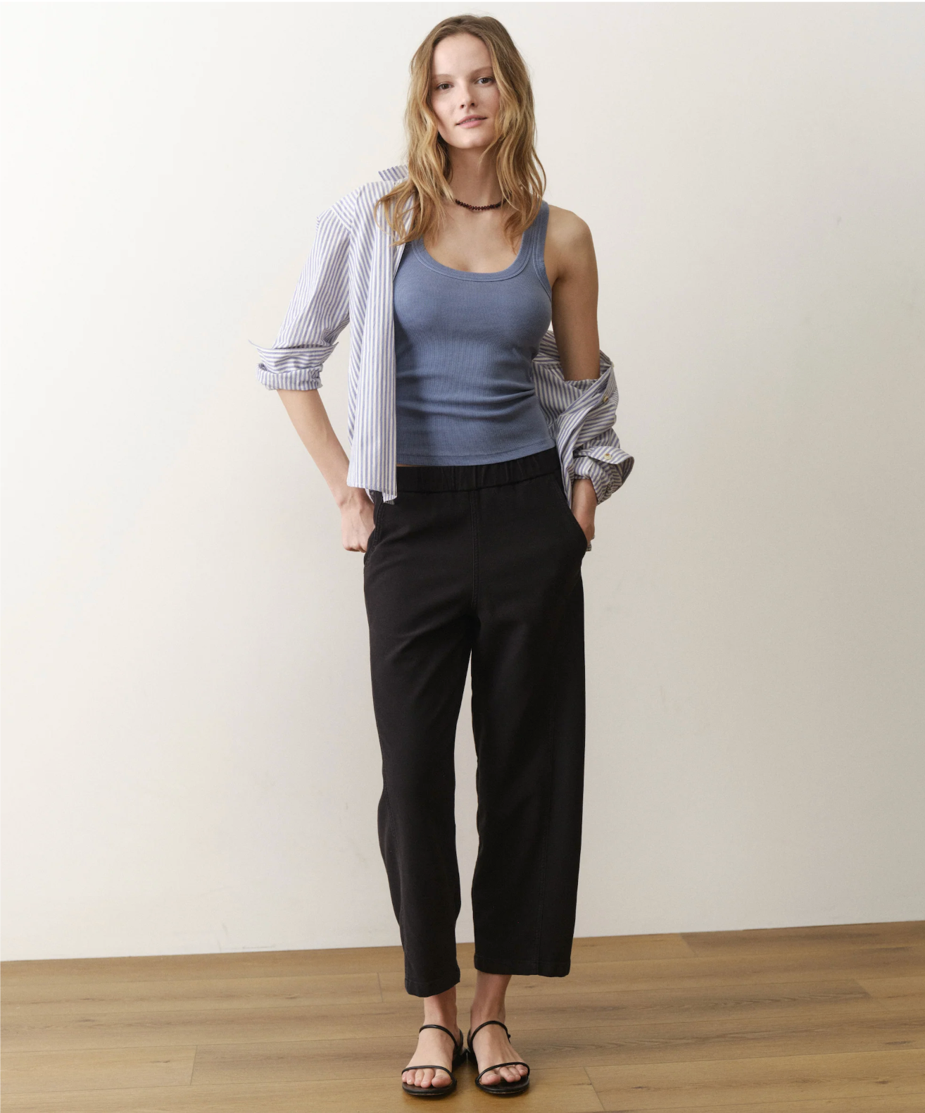 Lexi Rib Scoop Tank | Vintage Indigo