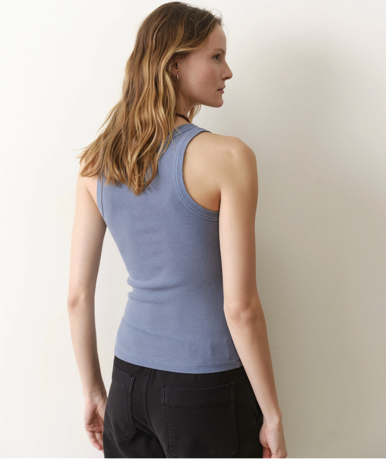 Lexi Rib Scoop Tank | Vintage Indigo