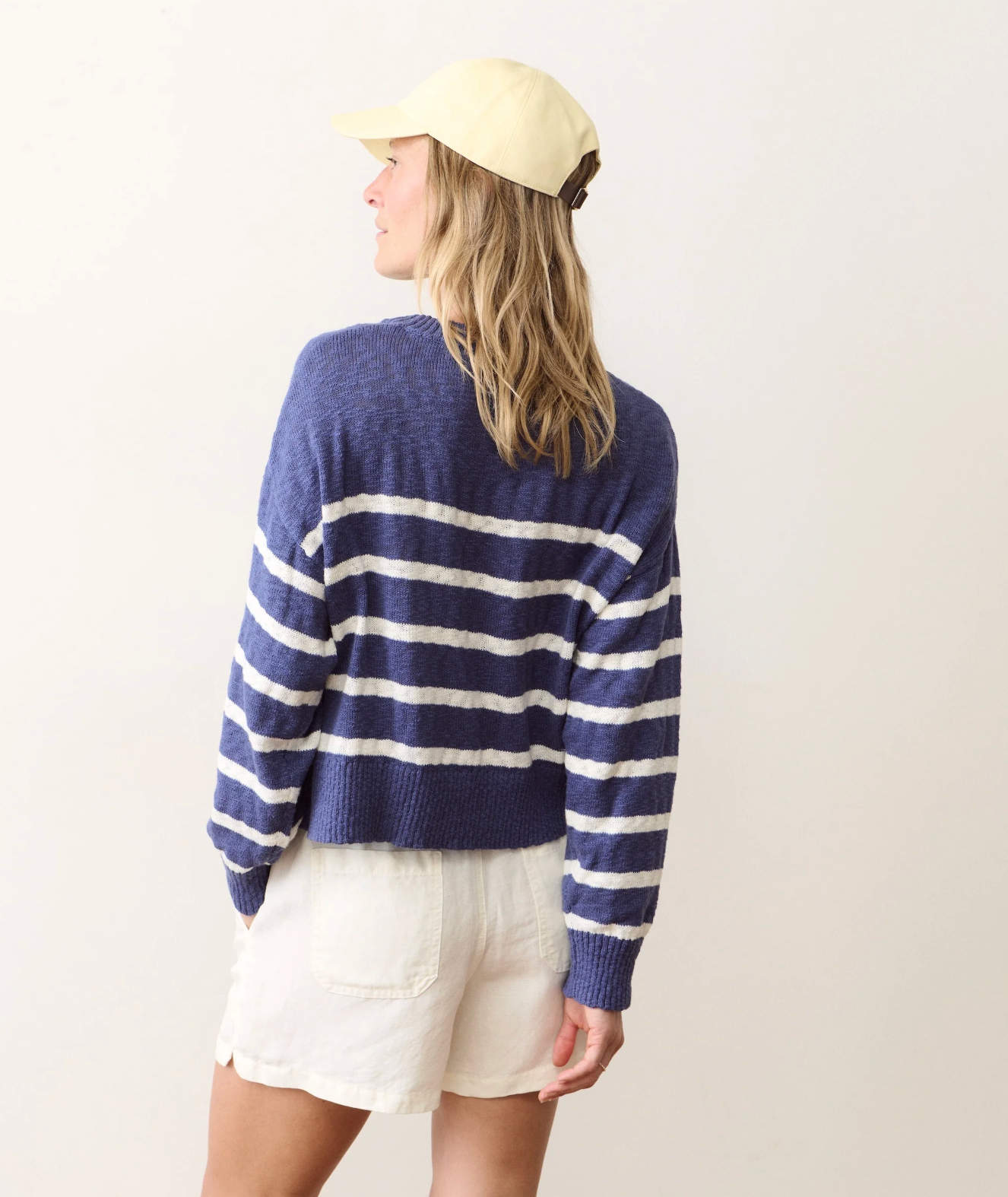 Seabreeze Crewneck Sweater | Navy + White Stripe