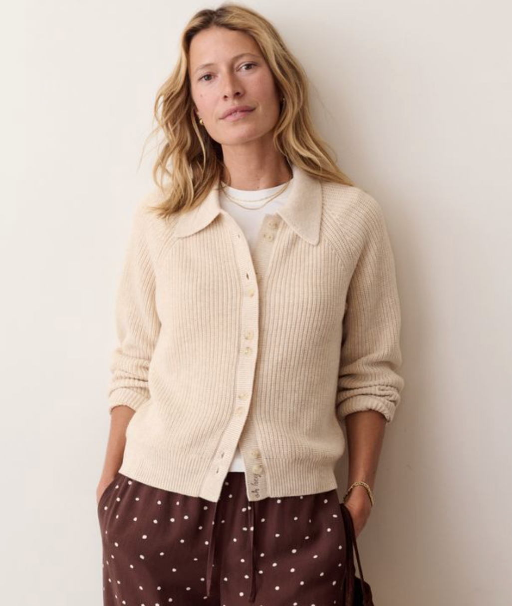 Parker Collared Cardigan | Oatmeal