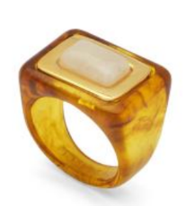 Tortoise Shell Resin Ring | Moonstone
