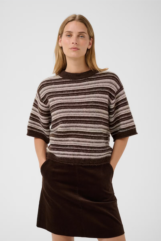 Cerys Pullover | Brown Oak Stripe