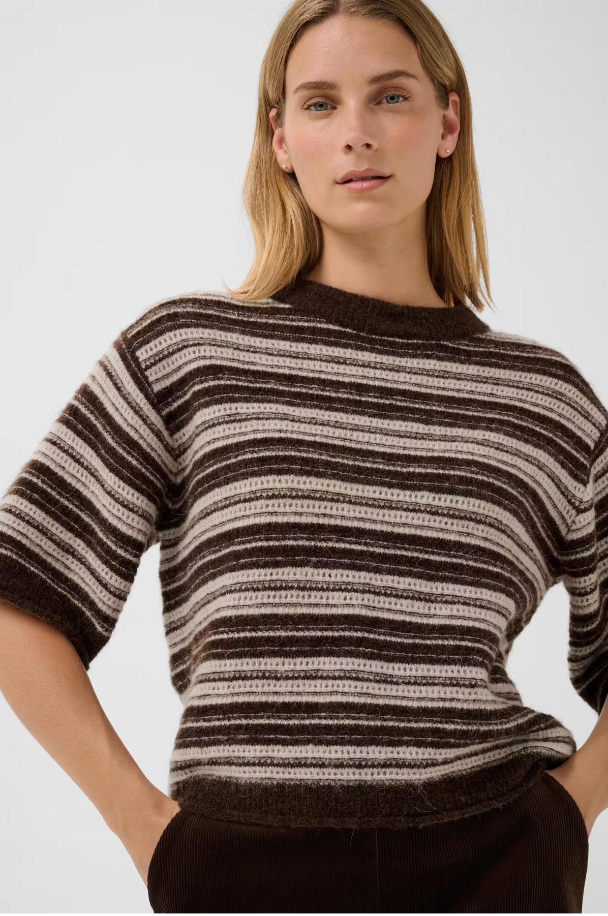 Cerys Pullover | Brown Oak Stripe