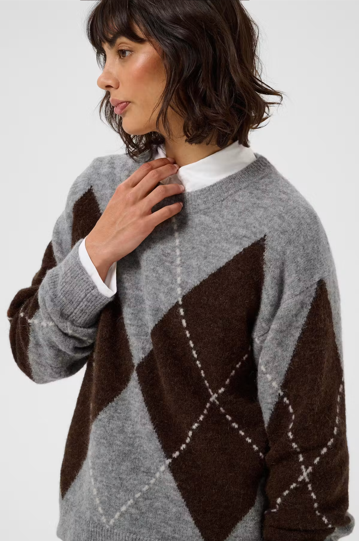 Sorayas Sweater | Brown & Grey Check