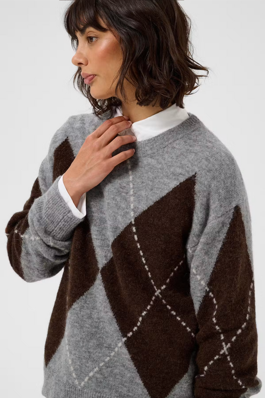 Sorayas Sweater | Brown & Grey Check