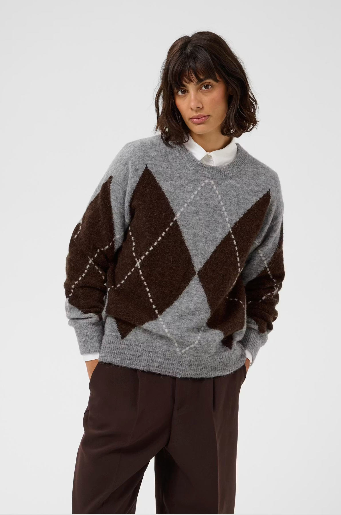 Sorayas Sweater | Brown & Grey Check