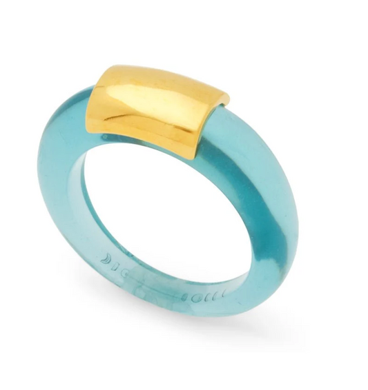 Resin Signet Ring | Deep Sea Blue