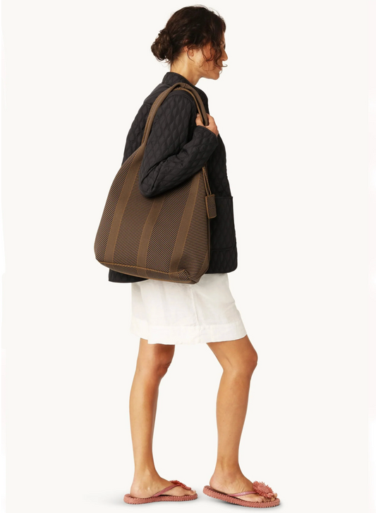 Ilse Jacobsen Knit Tote Bag | Dark Indigo/Buckhorn Brown