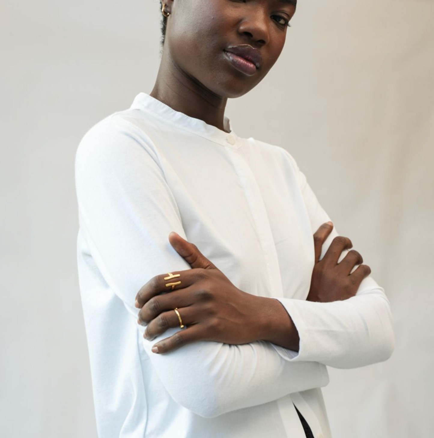 Maisy Jersey/Poplin Shirt | White