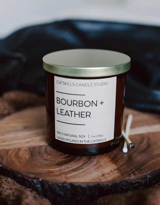 Bourbon + Leather Candle 9oz.